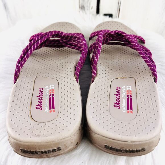 Skechers Reggae Raspberry Pink Rope Slip on Outdoor Water Sandals Womens Size 9 - Picture 5 of 6